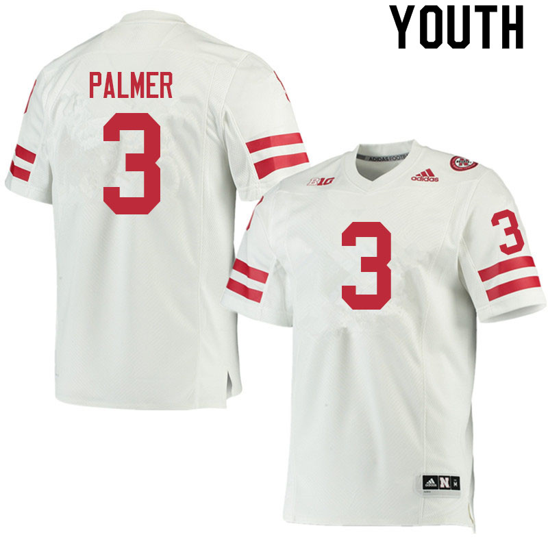 Youth #3 Trey Palmer Nebraska Cornhuskers College Football Jerseys Sale-White